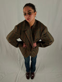 Burberry Checked Khaki Blazer Jacket