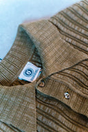 Diesel Khaki Green Striped Short Sleeve Polo Shirt