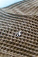 Diesel Khaki Green Striped Short Sleeve Polo Shirt