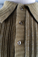 Diesel Khaki Green Striped Short Sleeve Polo Shirt