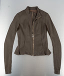 Rick Owens Taupe Leather Jacket
