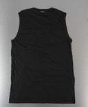 Black Sleeveless Button-Down Shirt