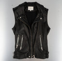 IRO Black Biker Leather Vest