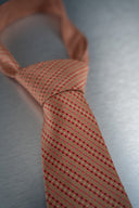 Reddish-Brown Dotted Silk Necktie
