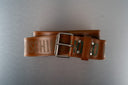 Moschino Brown Leather Belt with Green Details