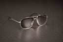 Aviator Vintage Silver Frame Blue Lens Sunglasses