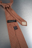 Reddish-Brown Dotted Silk Necktie