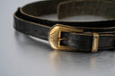 Giorgio Armani Black Leather Belt with Gold Details