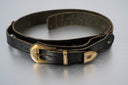 Giorgio Armani Black Leather Belt with Gold Details