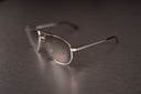 Aviator Vintage Silver Frame Blue Lens Sunglasses