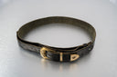 Giorgio Armani Black Leather Belt with Gold Details