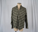 Yves Saint Laurent Green and White Checked Long Sleeve Shirt