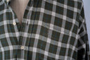 Yves Saint Laurent Green and White Checked Long Sleeve Shirt