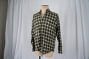 Yves Saint Laurent Green and White Checked Long Sleeve Shirt