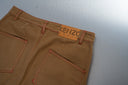 Kenzo Camel Brown Canvas Jeans with Red Stitching
