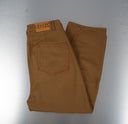 Kenzo Camel Brown Canvas Jeans with Red Stitching