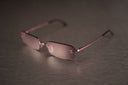 Chanel Light Mauve Metallic Rimless Sunglasses