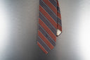 Reddish-Brown and Dark Gray Striped Necktie