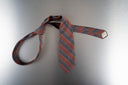 Reddish-Brown and Dark Gray Striped Necktie