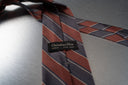 Reddish-Brown and Dark Gray Striped Necktie