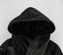 Rick Owens Hooded Black Leather Jacket