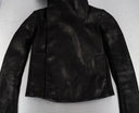 Rick Owens Hooded Black Leather Jacket